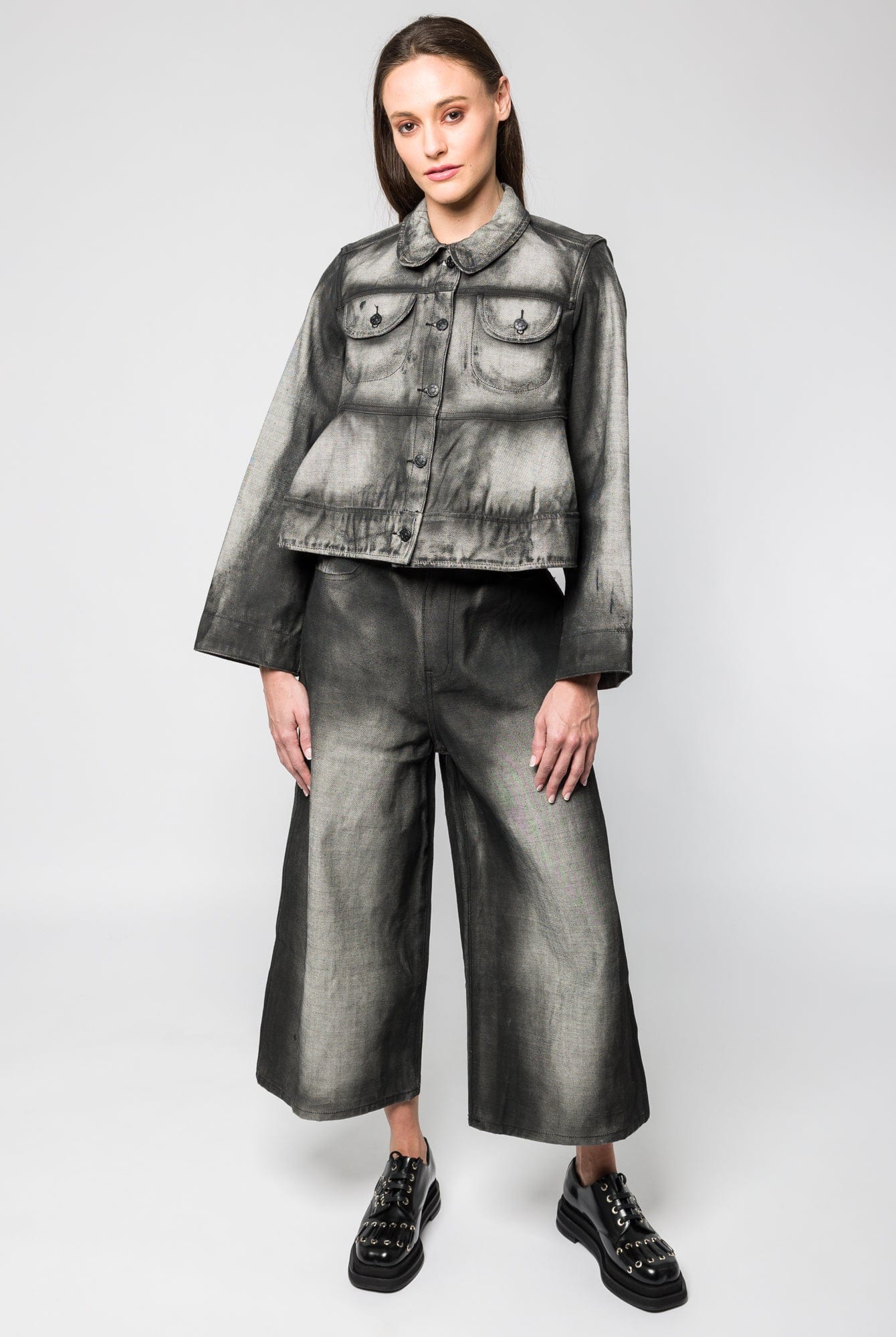 Melitta Baumeister Cropped Denim Painted Jacket - Image 4