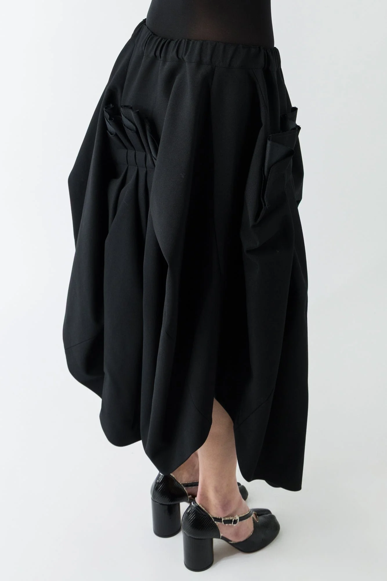 Comme Des Garçons Bunched Skirt in Black - Image 3