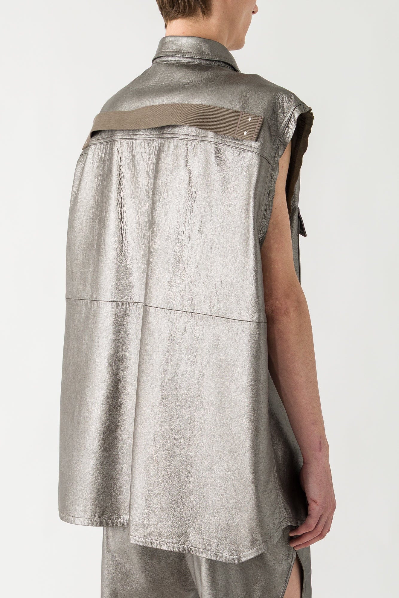 Rick Owens Jumbo SL Outershirt in Gunmetal SS25 - Image 3